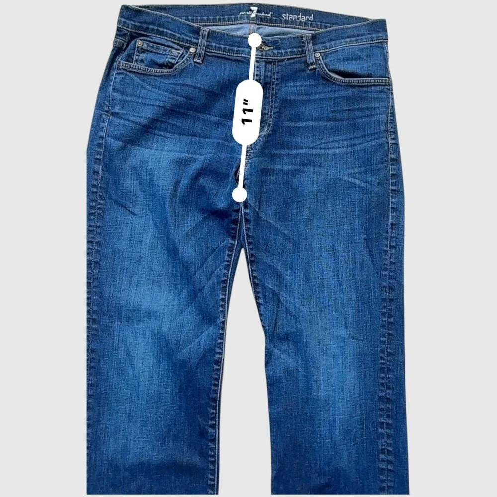 7 For All Mankind Standard Straight Leg Jeans Men's 36x30 Medium Blue Wash